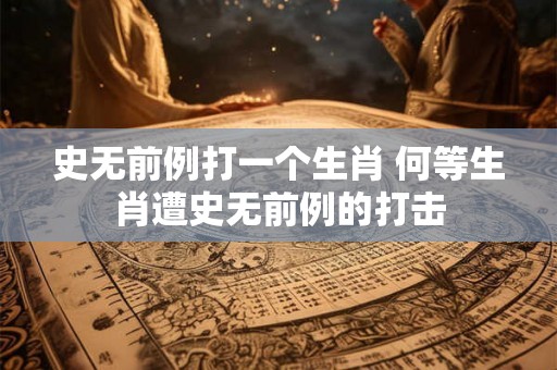 史无前例打一个生肖 何等生肖遭史无前例的打击