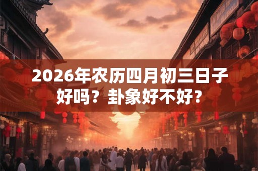 2026年农历四月初三日子好吗？卦象好不好？