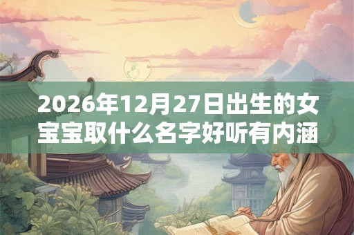 2026年12月27日出生的女宝宝取什么名字好听有内涵
