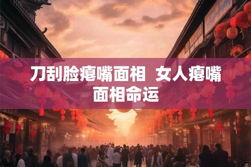 刀刮脸瘪嘴面相  女人瘪嘴面相命运