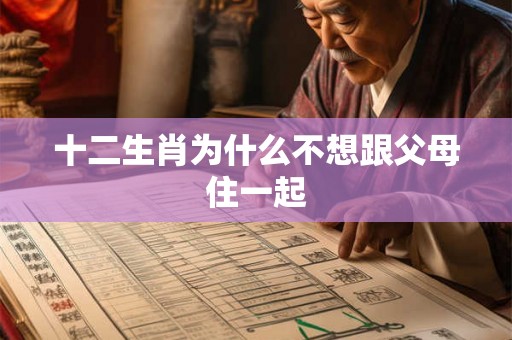十二生肖为什么不想跟父母住一起