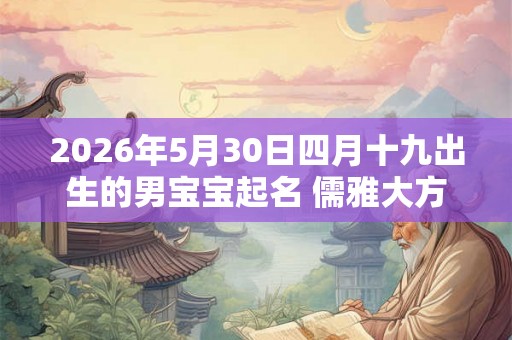2026年5月30日四月十九出生的男宝宝起名 儒雅大方 2026年5月30日四月十九出生的男宝宝起名 儒雅大方