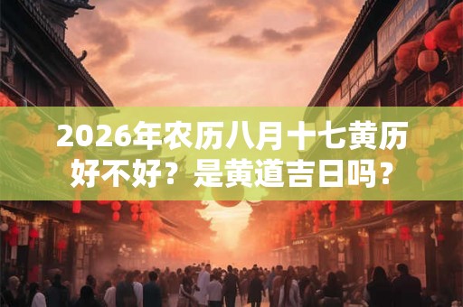 2026年农历八月十七黄历好不好？是黄道吉日吗？