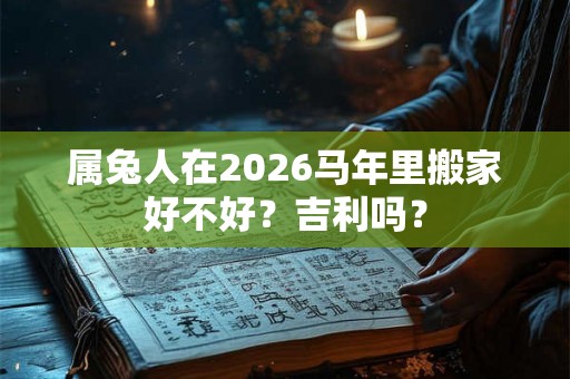 属兔人在2026马年里搬家好不好？吉利吗？