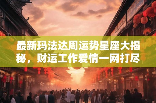 最新玛法达周运势星座大揭秘，财运工作爱情一网打尽