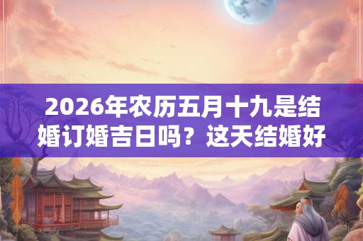 2026年农历五月十九是结婚订婚吉日吗？这天结婚好吗？