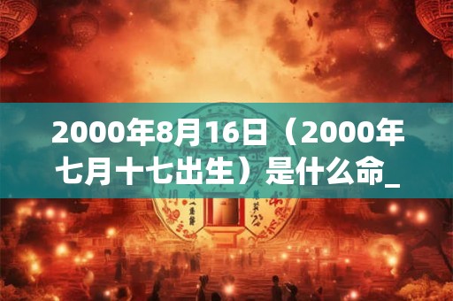 2000年8月16日（2000年七月十七出生）是什么命_命运如何