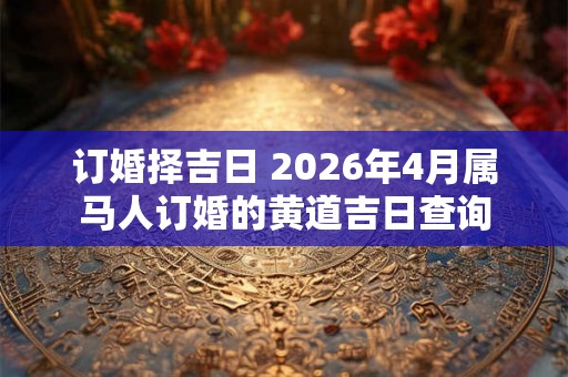 订婚择吉日 2026年4月属马人订婚的黄道吉日查询
