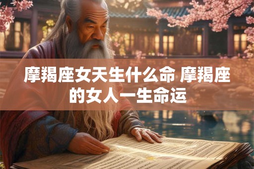 摩羯座女天生什么命 摩羯座的女人一生命运