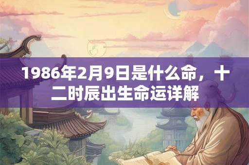 1986年2月9日是什么命，十二时辰出生命运详解