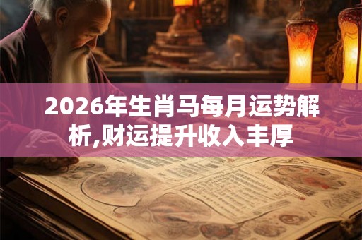 2026年生肖马每月运势解析,财运提升收入丰厚