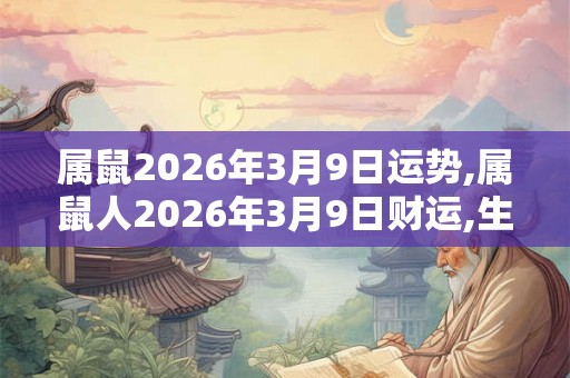 属鼠2026年3月9日运势,属鼠人2026年3月9日财运,生肖鼠2026年3月9日运势