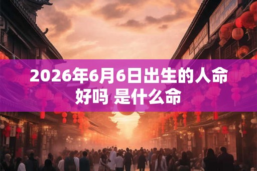 2026年6月6日出生的人命好吗 是什么命