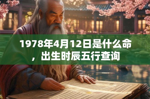 1978年4月12日是什么命，出生时辰五行查询