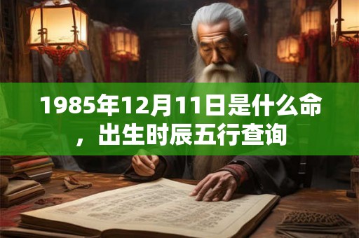1985年12月11日是什么命，出生时辰五行查询