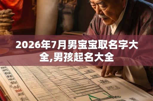 2026年7月男宝宝取名字大全,男孩起名大全