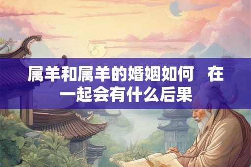 属羊和属羊的婚姻如何   在一起会有什么后果
