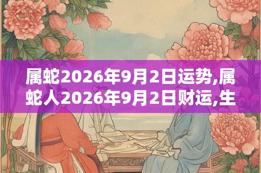 属蛇2026年9月2日运势,属蛇人2026年9月2日财运,生肖蛇2026年9月2日运势