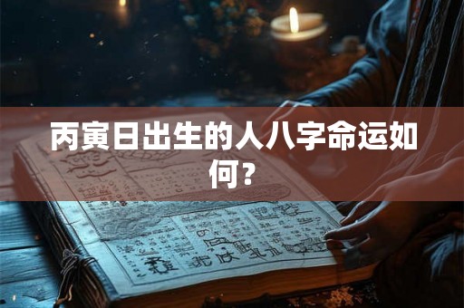 丙寅日出生的人八字命运如何？
