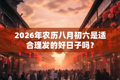 2026年农历八月初六是适合理发的好日子吗？