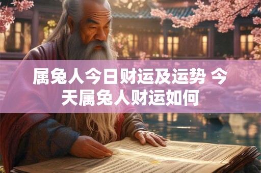 属兔人今日财运及运势 今天属兔人财运如何