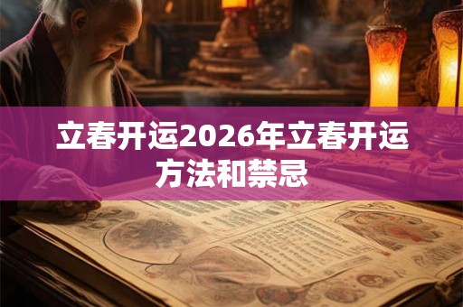 立春开运2026年立春开运方法和禁忌