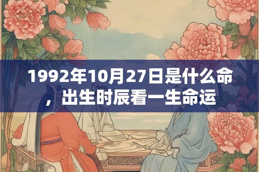1992年10月27日是什么命，出生时辰看一生命运