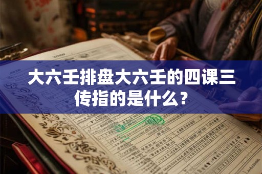 大六壬排盘大六壬的四课三传指的是什么？