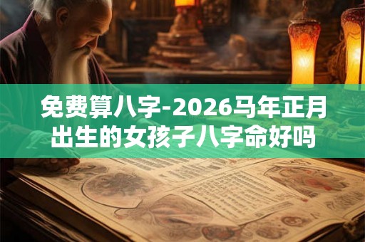 免费算八字-2026马年正月出生的女孩子八字命好吗