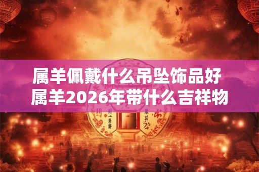 属羊佩戴什么吊坠饰品好 属羊2026年带什么吉祥物