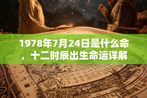 1978年7月24日是什么命，十二时辰出生命运详解