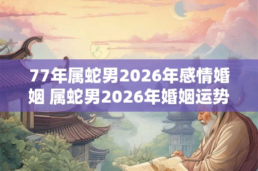 77年属蛇男2026年感情婚姻 属蛇男2026年婚姻运势怎样