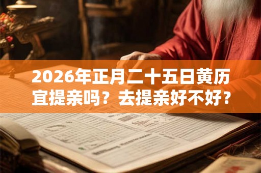 2026年正月二十五日黄历宜提亲吗?去提亲好不好? 2026年正月二十五日黄历宜提亲吗?去提亲好不好?