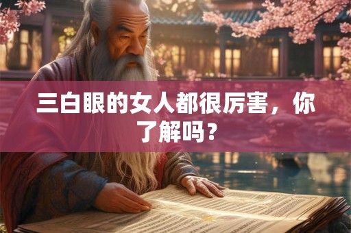 三白眼的女人都很厉害，你了解吗？