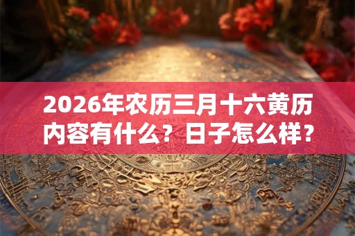 2026年农历三月十六黄历内容有什么?日子怎么样? 2026年农历三月十六黄历内容有什么?日子怎么样?