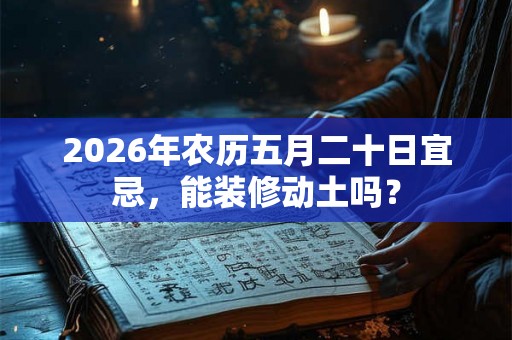 2026年农历五月二十日宜忌，能装修动土吗？