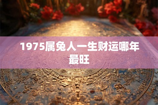 1975属兔人一生财运哪年最旺
