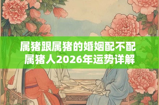 属猪跟属猪的婚姻配不配 属猪人2026年运势详解