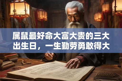 属鼠最好命大富大贵的三大出生日，一生勤劳勇敢得大财！
