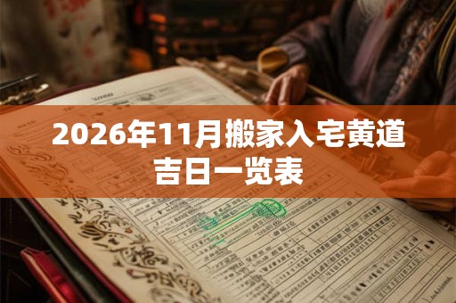 2026年11月搬家入宅黄道吉日一览表 2026年11月搬家入宅黄道吉日一览表