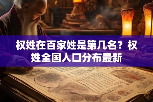 权姓在百家姓是第几名？权姓全国人口分布最新