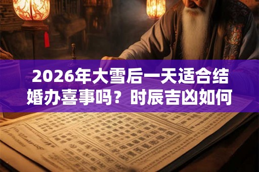 2026年大雪后一天适合结婚办喜事吗？时辰吉凶如何？