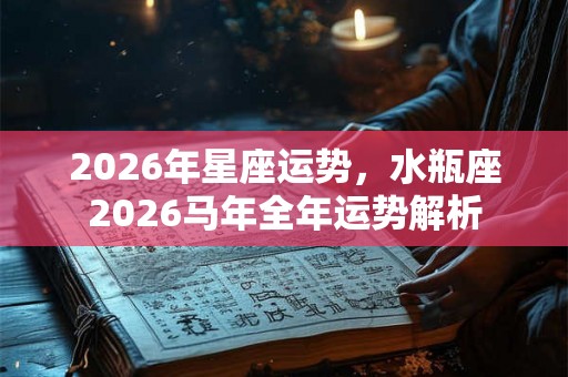 2026年星座运势，水瓶座2026马年全年运势解析