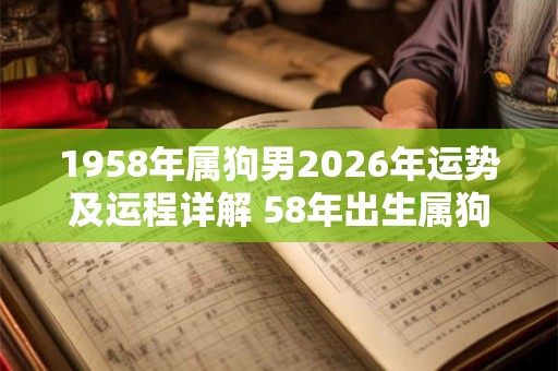 1958年属狗男2026年运势及运程详解 58年出生属狗人2026全年每月运势男性