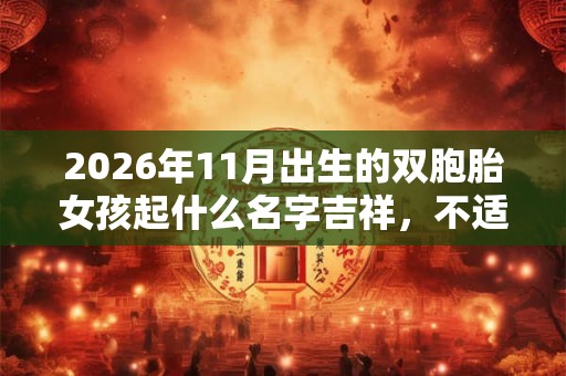 2026年11月出生的双胞胎女孩起什么名字吉祥，不适合用哪些字