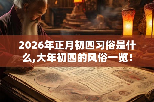 2026年正月初四习俗是什么,大年初四的风俗一览! 2026年正月初四习俗是什么,大年初四的风俗一览!