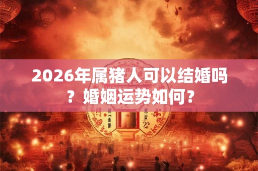 2026年属猪人可以结婚吗？婚姻运势如何？