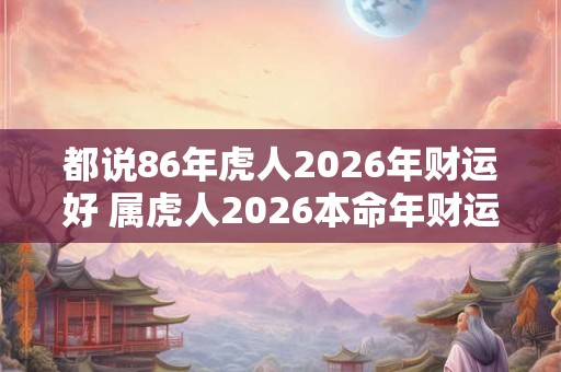 都说86年虎人2026年财运好 属虎人2026本命年财运