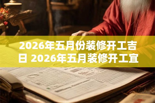 2026年五月份装修开工吉日 2026年五月装修开工宜吗