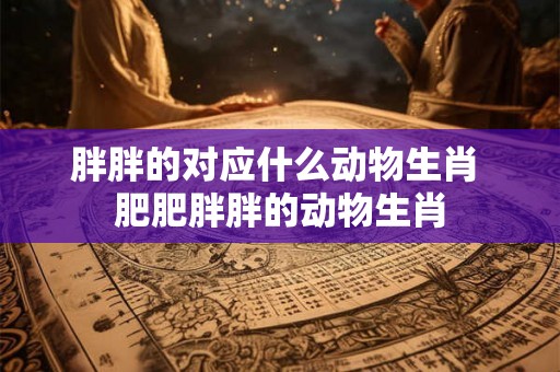 胖胖的对应什么动物生肖 肥肥胖胖的动物生肖